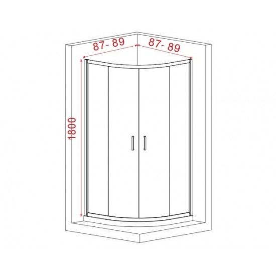 Καμπίνα Ντουζιέρας Ημικυκλική Corner Entry 90x90x180cm Starlet QS90F-100 Fabric Chrome Καμπίνα Ντουζιέρας Ημικυκλική Corner Entry 90x90x180cm Starlet QS90F-100 Fabric Chrome